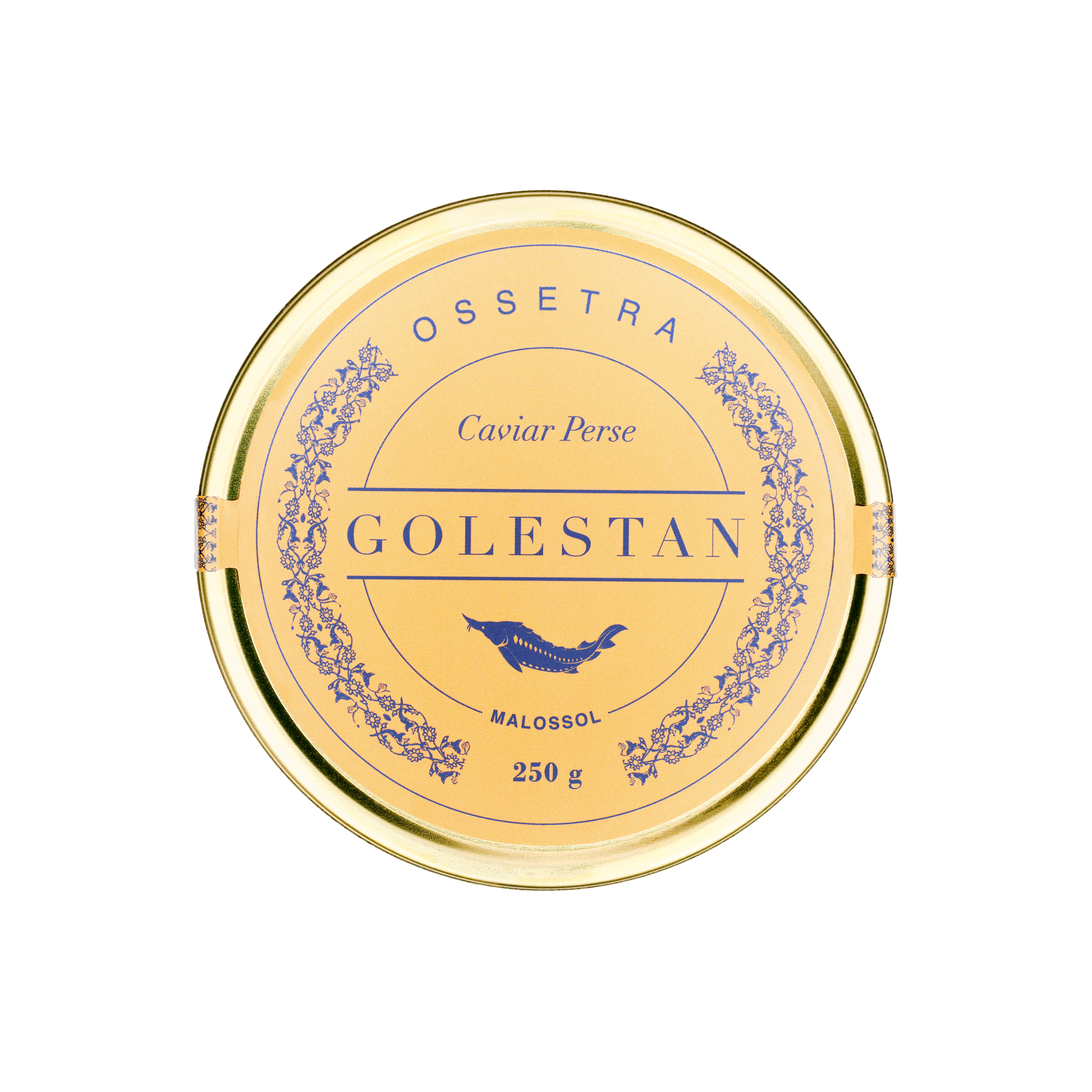 boîte de caviar ossetra fermée 250g Golestan Caviar