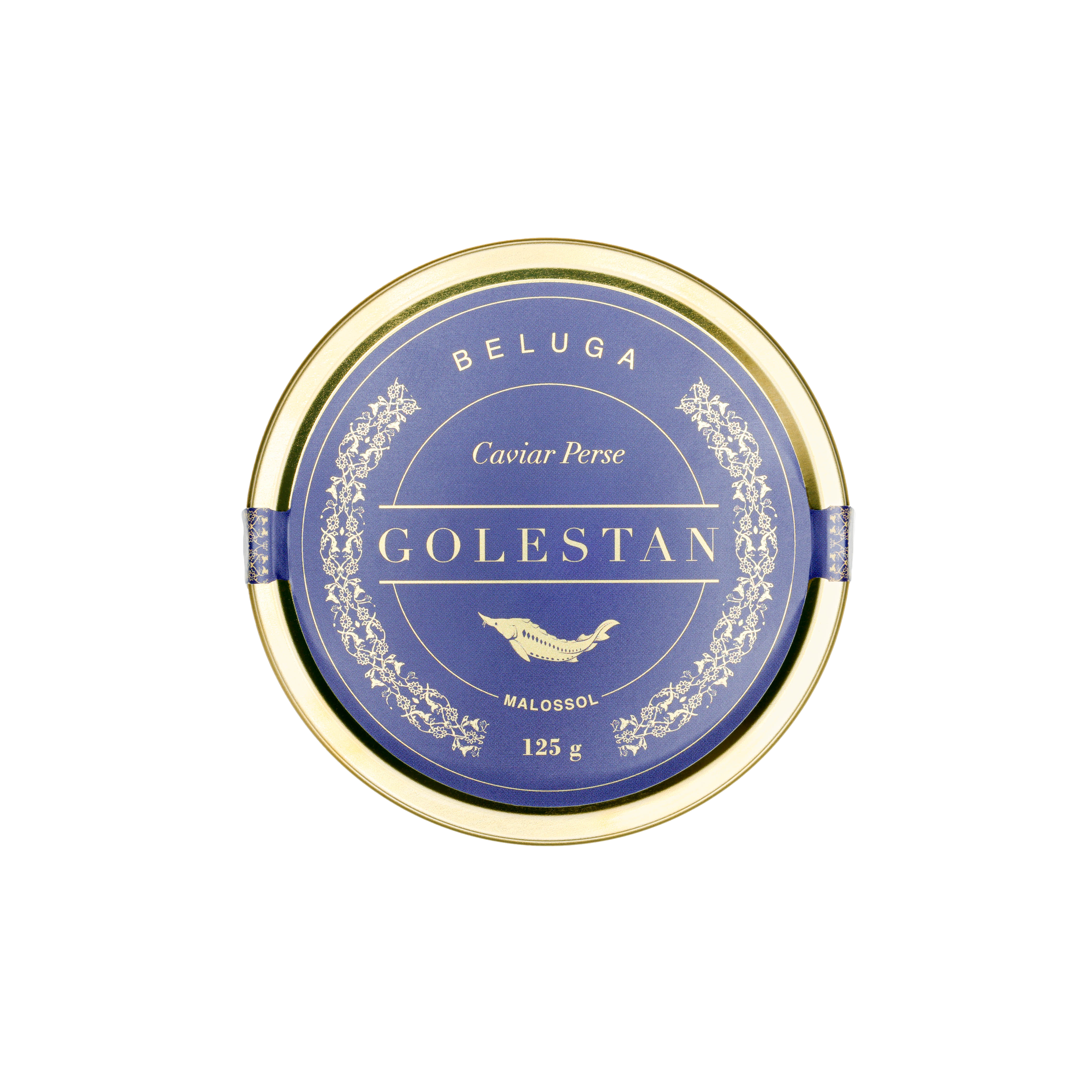 boîte de caviar beluga fermée 125g Golestan Caviar