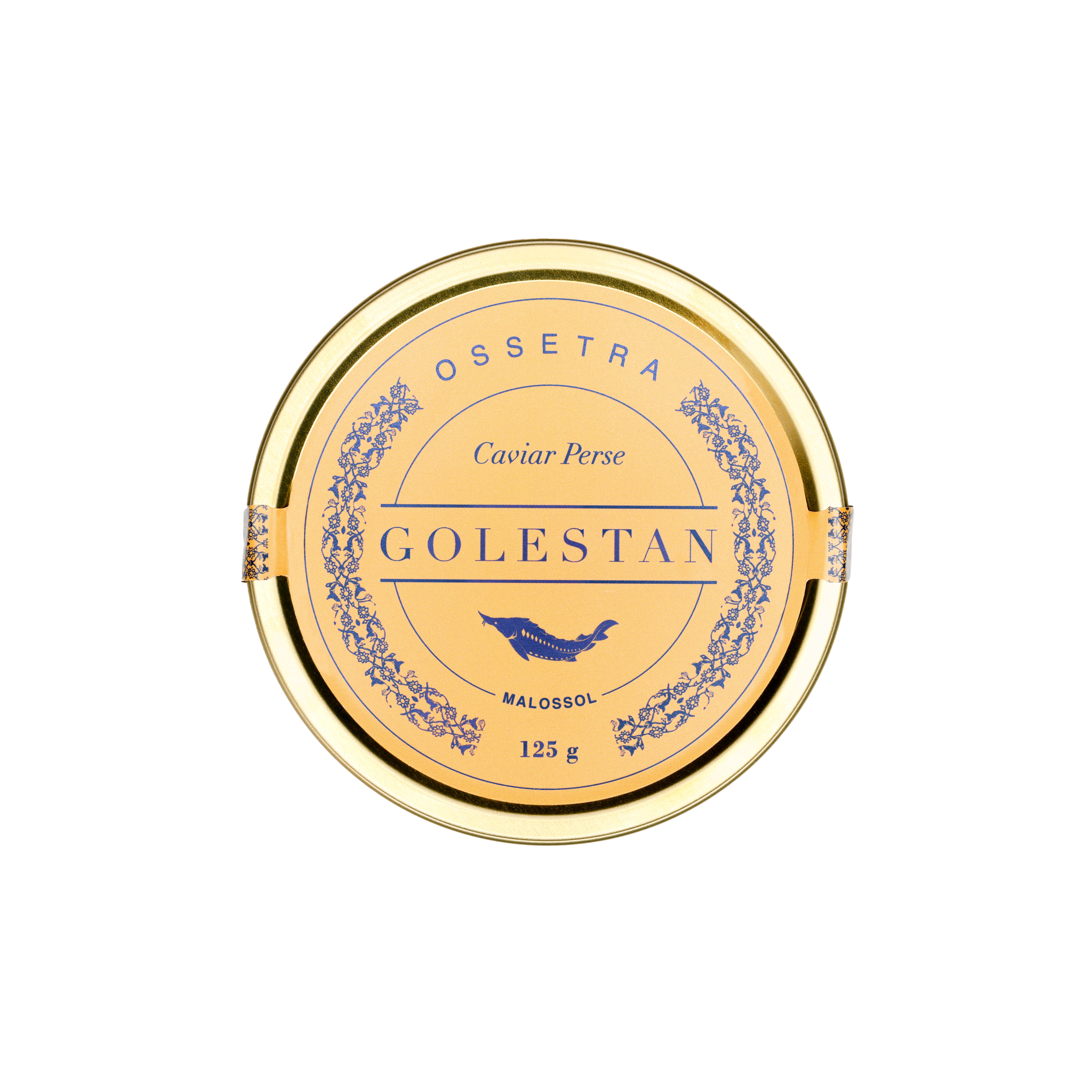 boîte de caviar ossetra fermée 125g Golestan Caviar